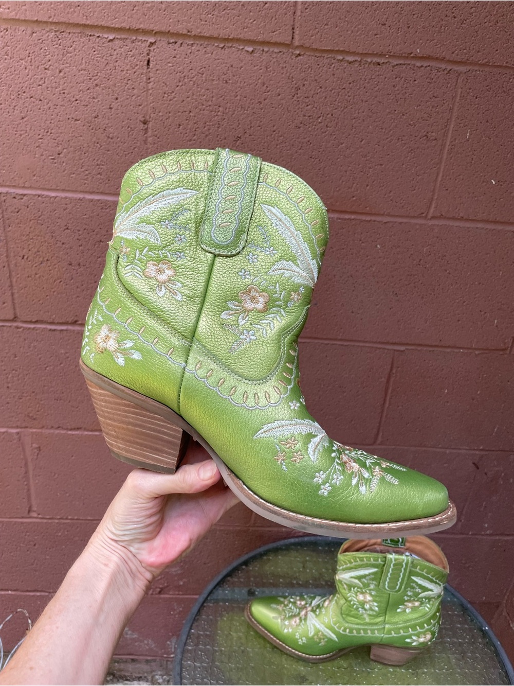 Dingo Primrose Western Boot In Green Metallic Size 9.5 - Picture 7 of 12